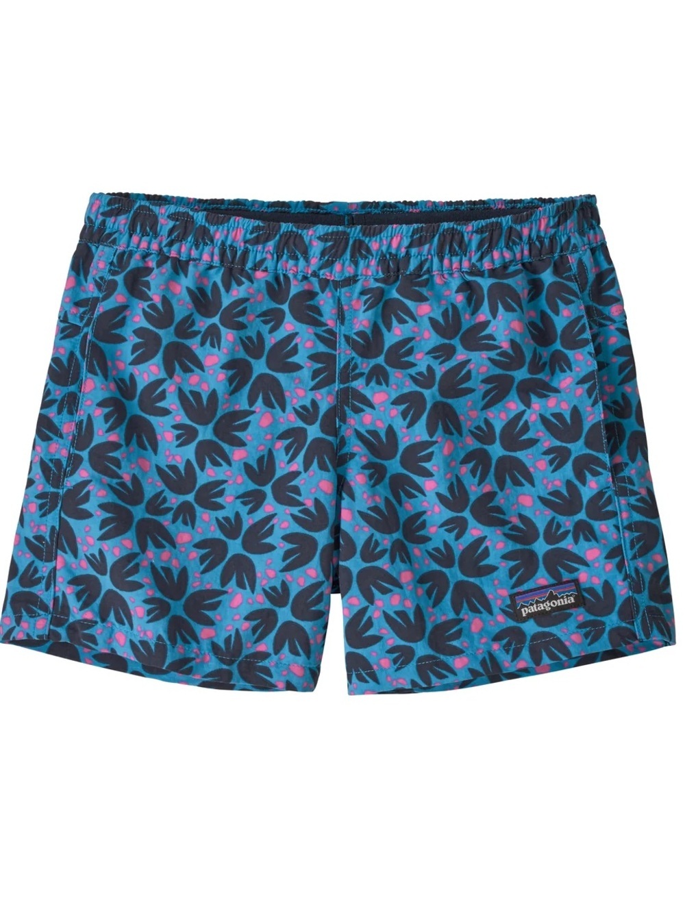 Girls PATAGONIA Baggies shorts- Pollen Confetti Small: Joya Blue. Size Large